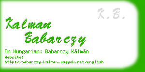 kalman babarczy business card